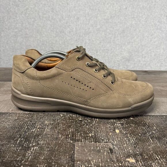Ecco Shock Point Mens 44 US 10-10.5 Oiled Leather Remote Lace Work Shoes Brown - Picture 1 of 10